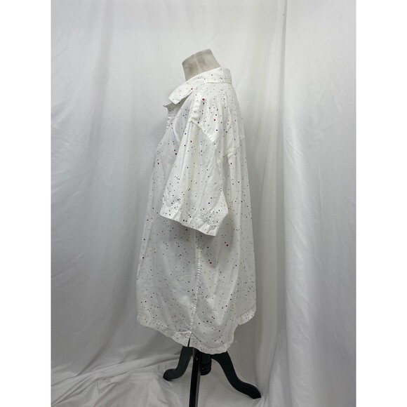 City Street’s Men's Shirt White Paint Splash Casual Button-Down Size XL - Picture 6 of 7